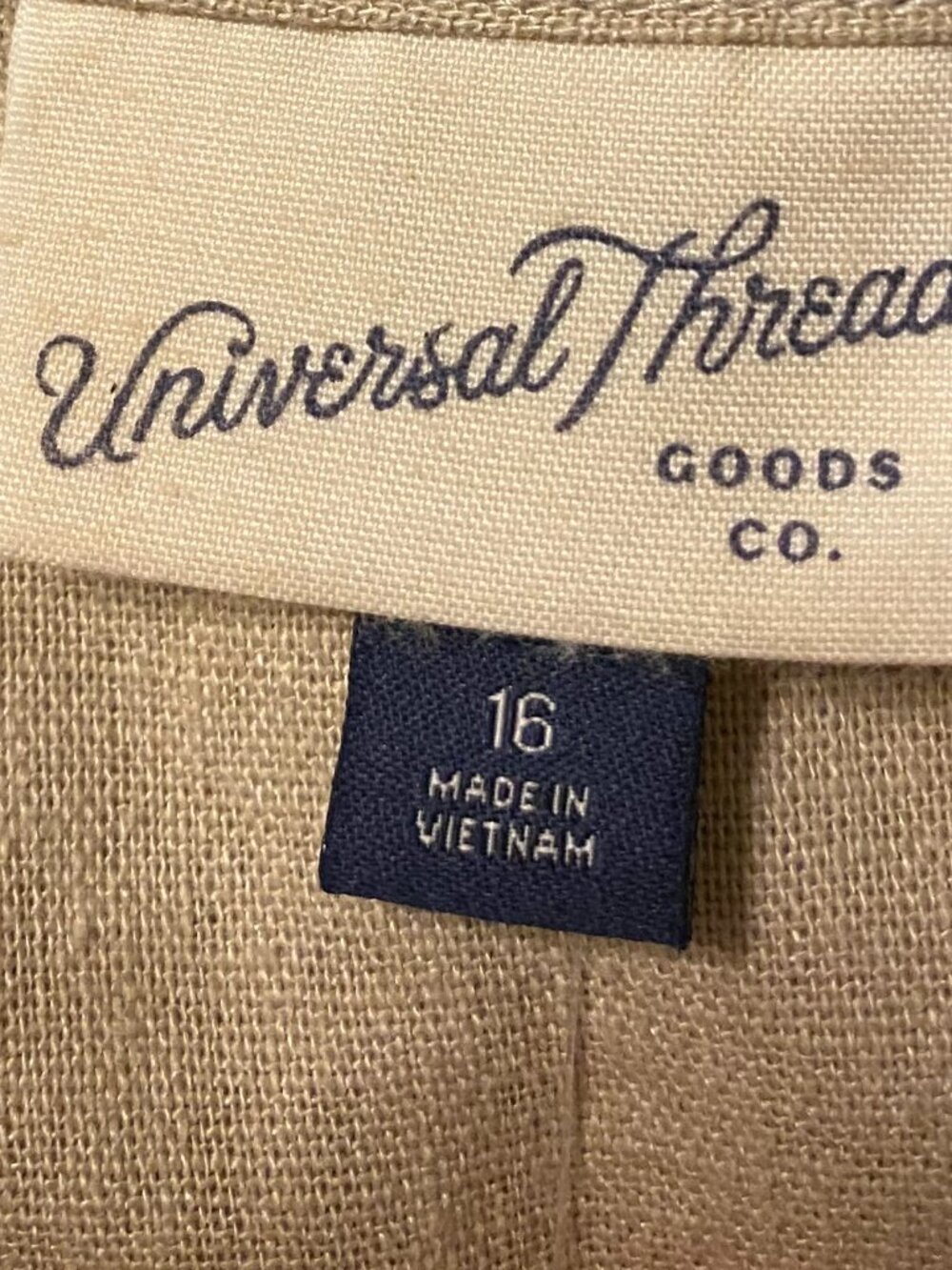NWT - Universal Thread Goods Co., khaki, sleeveless, jumpsuit, size 16 - Picture 13 of 15